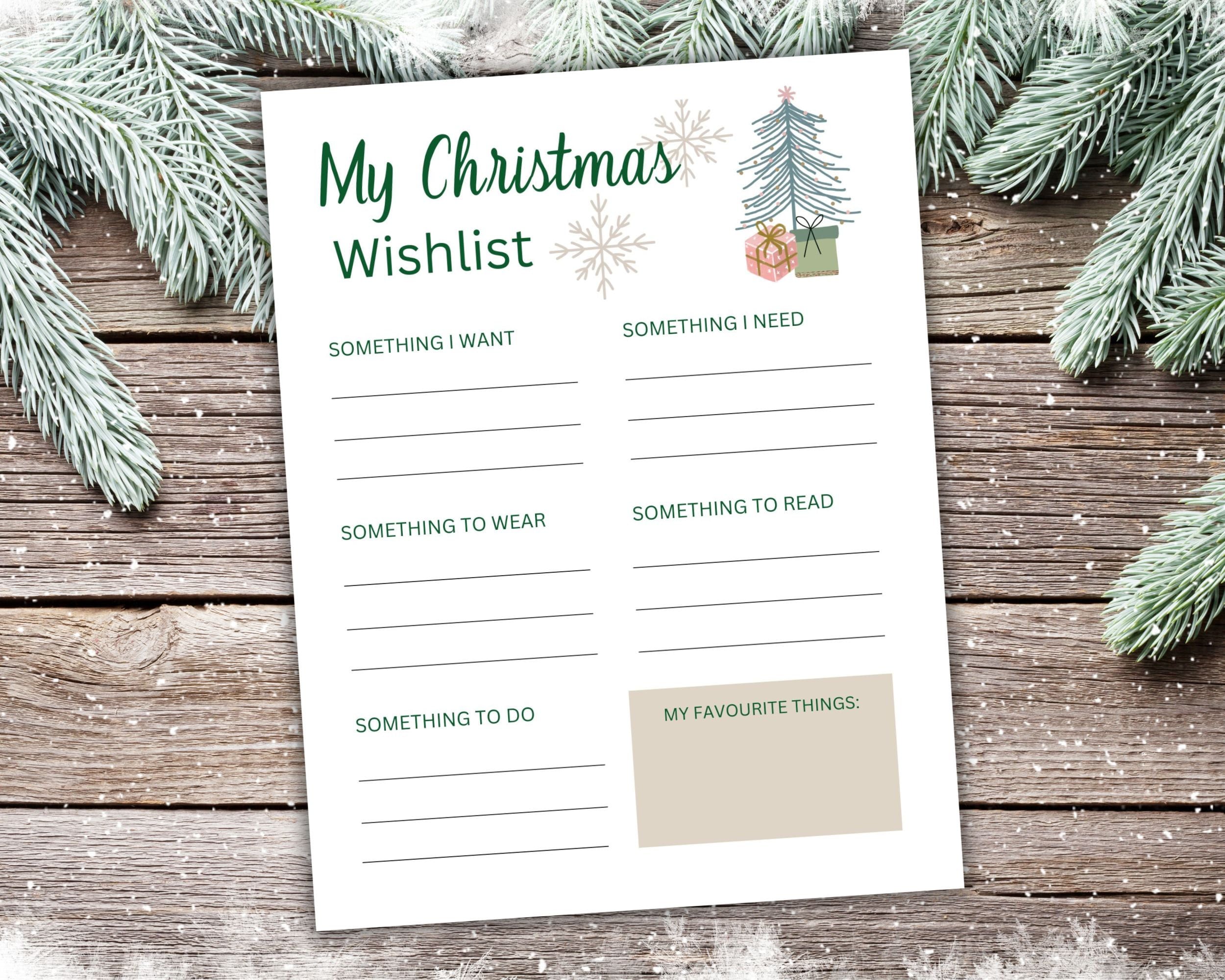 Editable Christmas Wishlist, Printable Christmas Wishlist, Something I