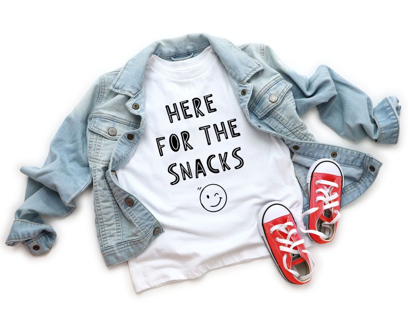 Here for the snacks t-shirt Cute and funny toddler t-shirt Playful unisex tee for toddlers image 1