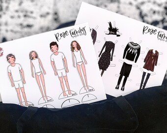 Schitts Creek Paper dolls / Rose Family Paper Dolls / Ew, David / A Little Bit Alexis / Moira Rose / Johnny Rose