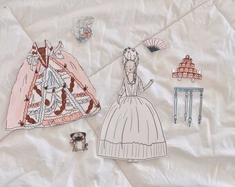 Marie Antoinette Paper Doll / DIY Historical Women Paper