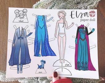 Elsa paper doll deals
