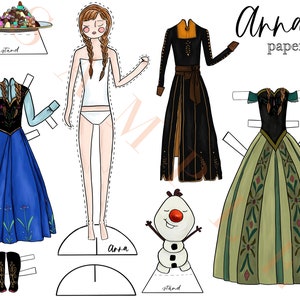 Anna Paper Doll / Frozen / Anna Frozen / Frozen 2 / Olaf (Download Now ...