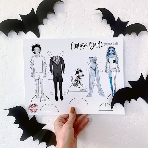 Corpse Bride Paper Doll / Emily and Victor / Halloween