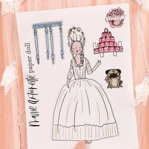 Marie Antoinette paper doll / DIY historical women paper dolls