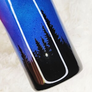 Forest Silhouette Against Night Sky With Stars on 20 Oz - Etsy