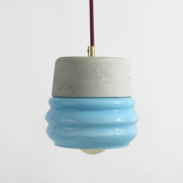 Roof Lamp. SKY BLUE OPALINE Lampshade
