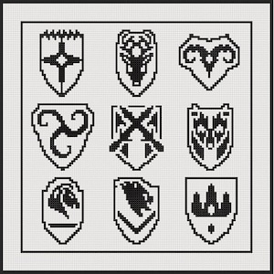 Skyrim Cities Video Game Cross Stitch PDF Pattern Instant Download.