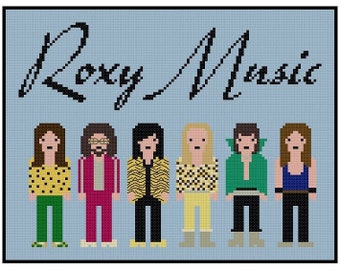 Roxy Music Bryan Ferry Pixel People - Cross Stitch PDF Pattern Instant Download