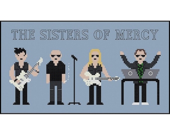 The Sisters Of Mercy 2019 Pixel People - Cross Stitch PDF Pattern Instant Download