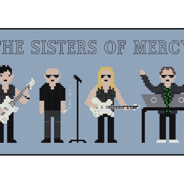 The Sisters Of Mercy 2019 Pixel Menschen - Kreuzstich PDF Muster Sofort Download