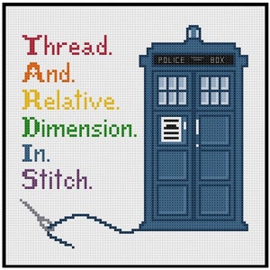 Doctor Who TARDIS In Stitch - Cross Stitch PDF Pattern Instant Download