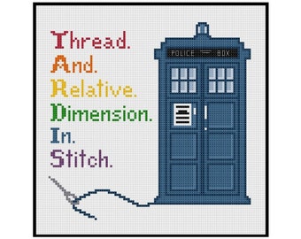 Doctor Who TARDIS In Stitch - Cross Stitch PDF Pattern Instant Download