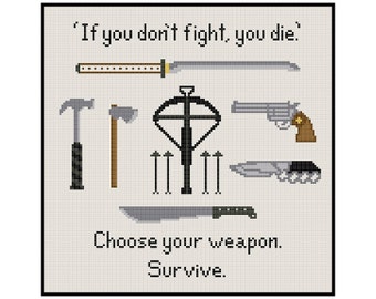 The Walking Dead Fight Or Die - Schema punto croce PDF da scaricare immediatamente