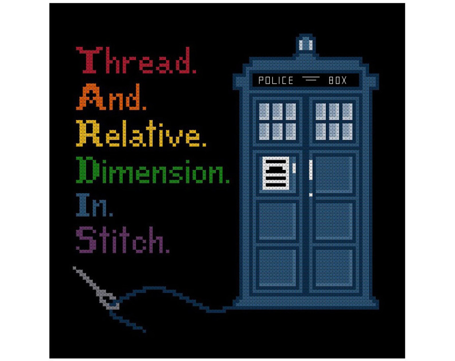 Doctor Who TARDIS In Stitch Cross Stitch PDF Pattern