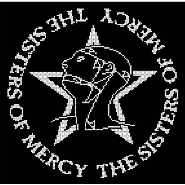 Die Sisters Of Mercy Logo - Kreuzstich PDF Muster Instant Download