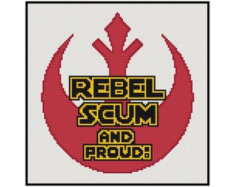 Star Wars - Rebel Scum And Proud - Cross Stitch PDF Pattern Instant Download