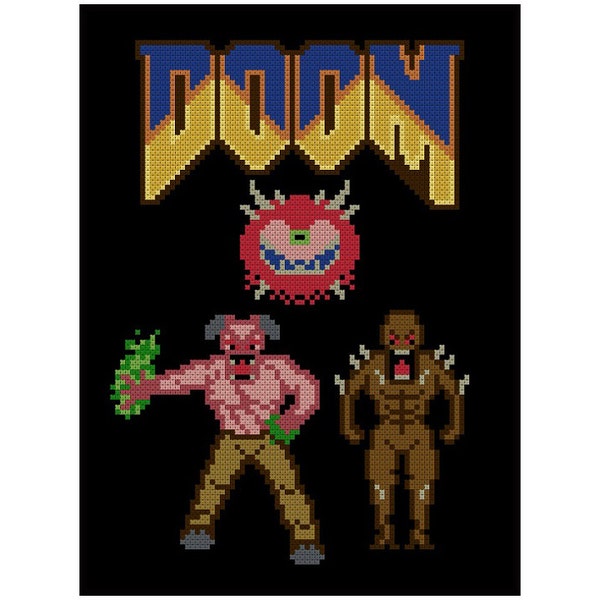 Doom Video Game Classic - Cross Stitch PDF Pattern Instant Download
