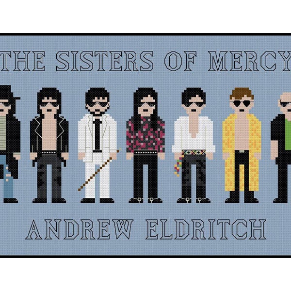 Die Schwestern der Barmherzigkeit Andrew Eldritch Pixel People - Kreuzstich-PDF-Muster sofort herunterladen