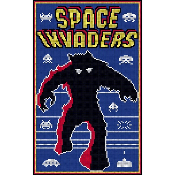 Space Invaders Arcade Video Game - Cross Stitch PDF Pattern Instant Download