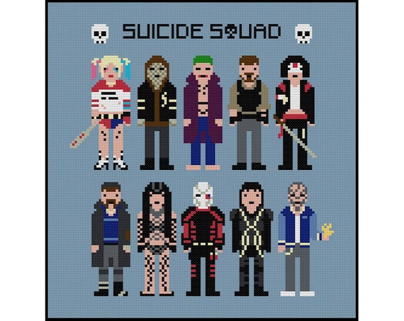 Suicide Squad Pixel People Cross Stitch PDF Pattern Instant - Etsy
