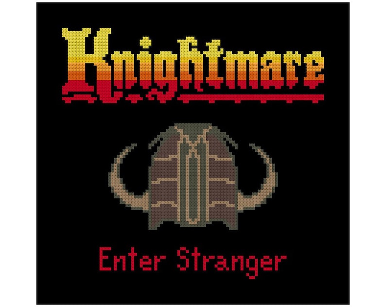 Knightmare Retro TV Game Cross Stitch PDF Pattern Instant Download image 1