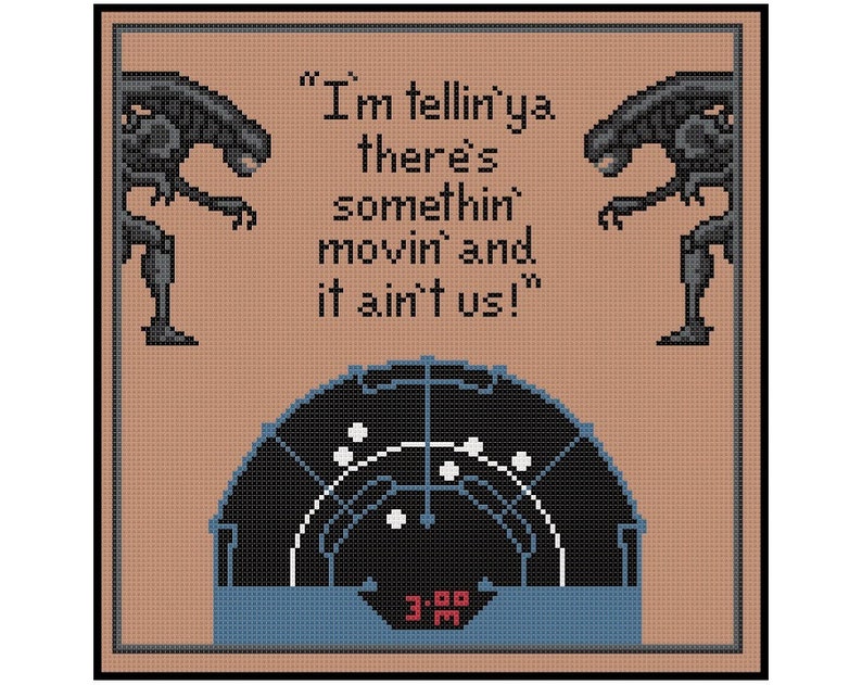 Aliens Tracker Cross Stitch PDF Pattern Instant Download Etsy Canada