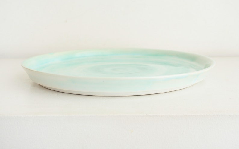 handmade ceramic plate Handmade Pottery Plate Blue light collection handmade Pottery