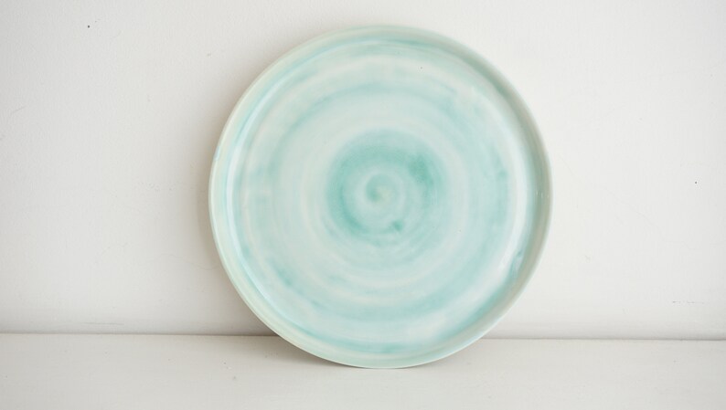 handmade ceramic plate Handmade Pottery Plate Blue light collection handmade Pottery