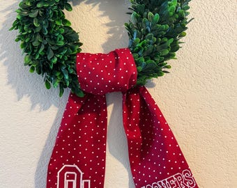 Oklahoma Sooner wreath sash