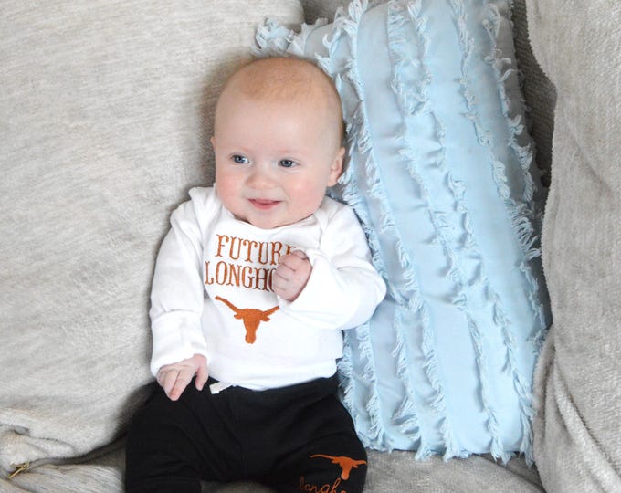 Future Longhorn bodysuit onesie and leggings.
