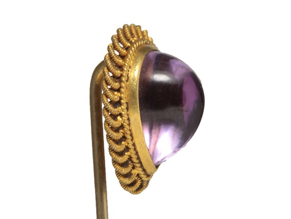 14kt Etruscan vintage Amethyst stick pin/stickpin… - image 5