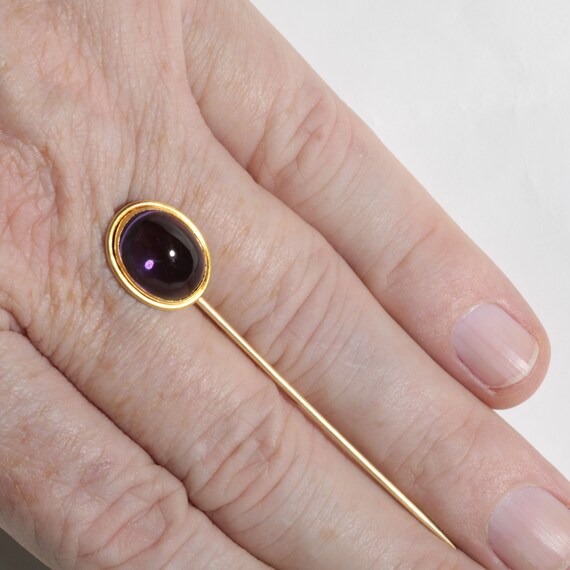 14kt Antique vintage Amethyst stick pin/stickpin/… - image 2