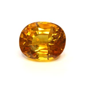 3ct GIA certified HEATED Orange Sapphire. 8.8x7.4mm. Heat treated only. Sri Lanka/Ceylon sapphire. Oval shape. Loose. Estate collection.