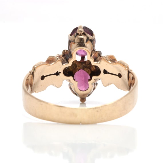 10kt rose gold, pearls, purple red garnets. Victo… - image 6