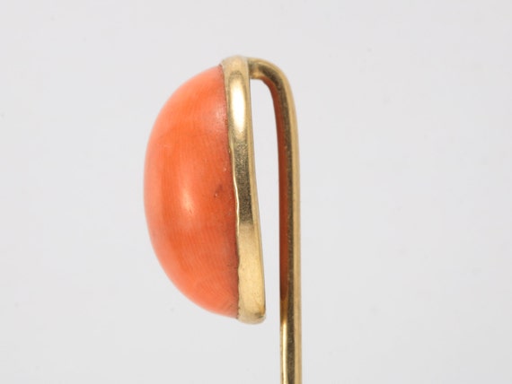 Antique vintage angel skin Coral stick pin/stickp… - image 2