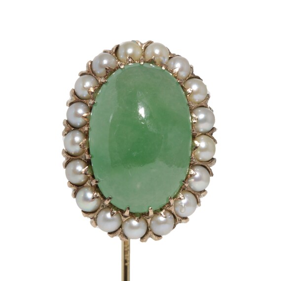 Antique Jadeite Jade stick pin. GIA Jade report na