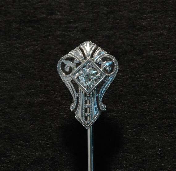 Art Deco vintage diamond stick pin/stickpin/lapel… - image 8