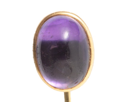 14kt antique vintage Amethyst stick pin/lapel/tie… - image 1