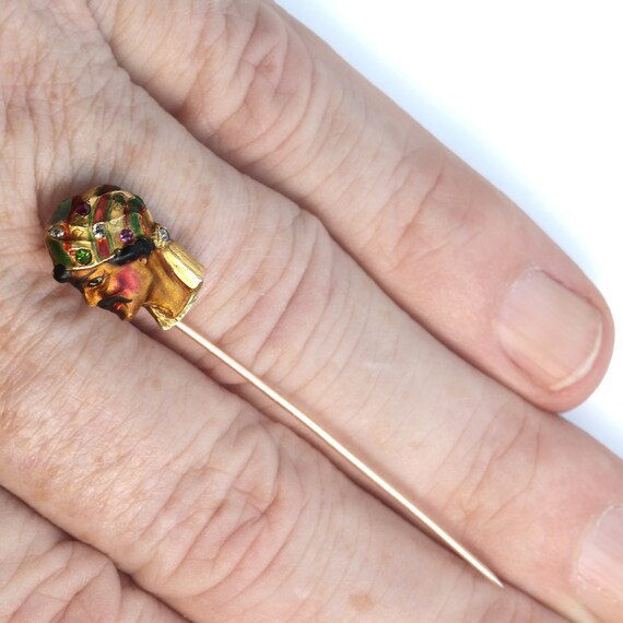Antique vintage Arab Sheik stick pin/stickpin/lap… - image 2