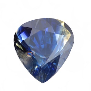 2ct heated bi-color Blue/Green Sapphire. 8x7.25mm. Loose Natural faceted pear shape Sapphire with heat treatment only. Estate. Price reduced