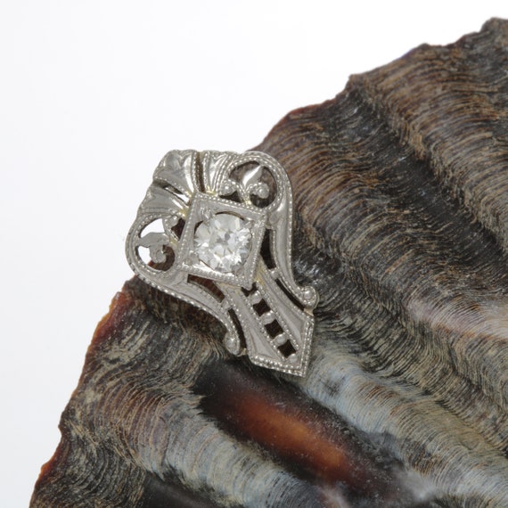 Art Deco vintage diamond stick pin/stickpin/lapel… - image 9