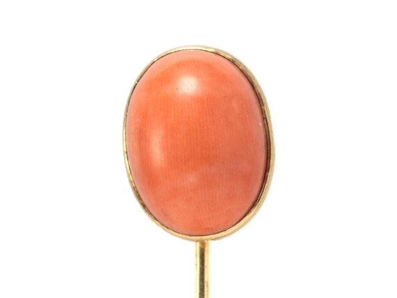 Antique vintage angel skin Coral stick pin/stickp… - image 1