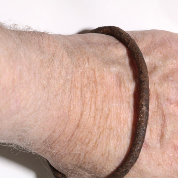 Antique Rusted Iron Bangle Bracelet: Reclaimed Fa… - image 6