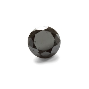 4.5ct GIA Certified TREATED Black Diamond. 10mm Large Natural round brilliant cut natural diamond, treated color. Pre-owned. Price reduced.
