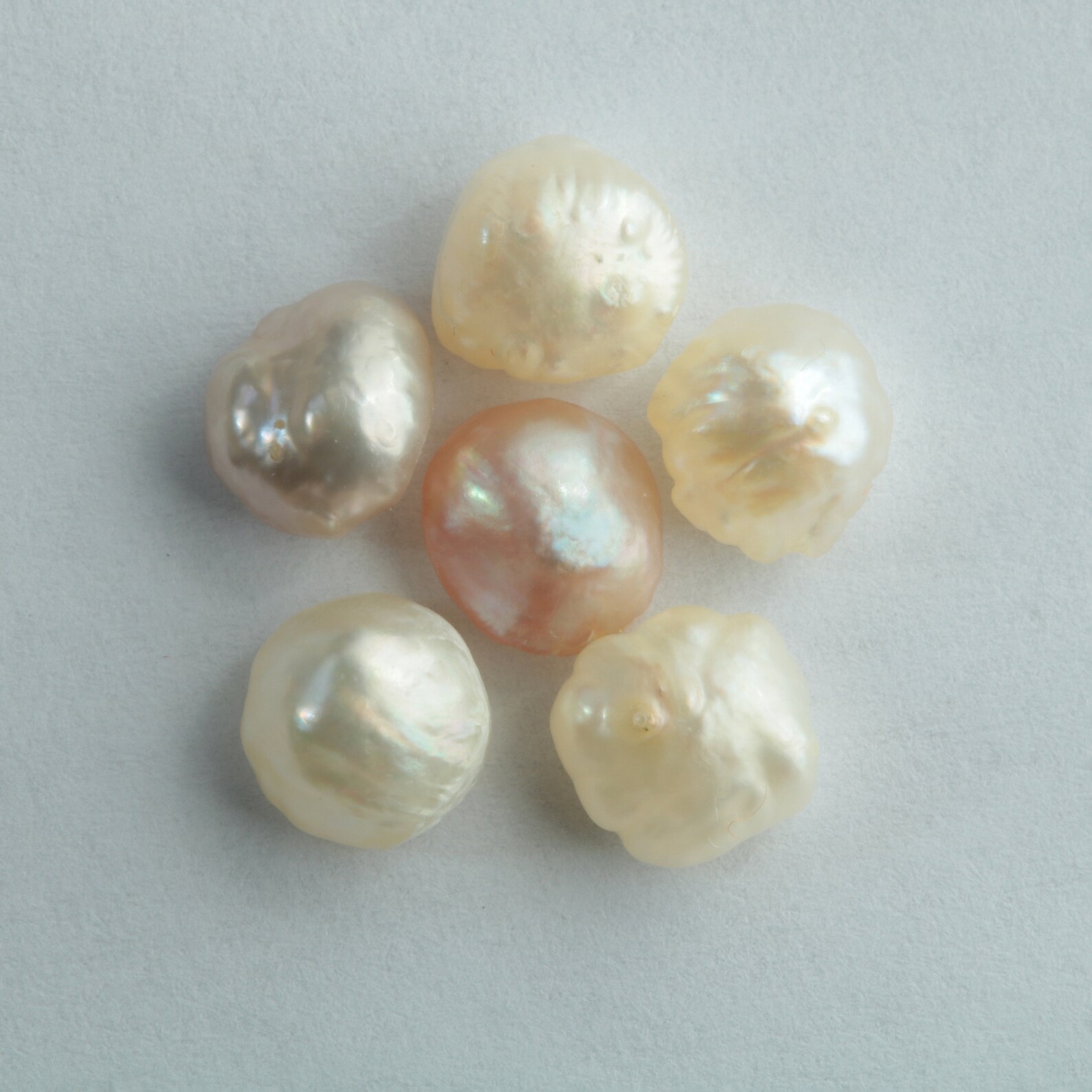 6 ALL Natural freshwater river pearls 6.9cts tot. Loose half Etsy