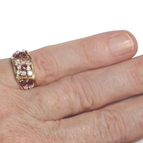 Vintage diamonds, Rubies ring/statement cocktail … - image 6
