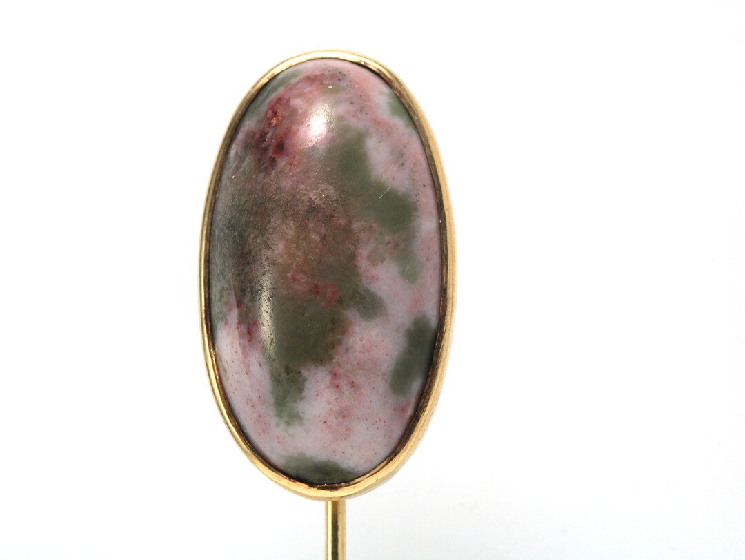 14kt Gold, Pink/gray Rhodonite. Victorian Antique Vintage Rhodonite ...
