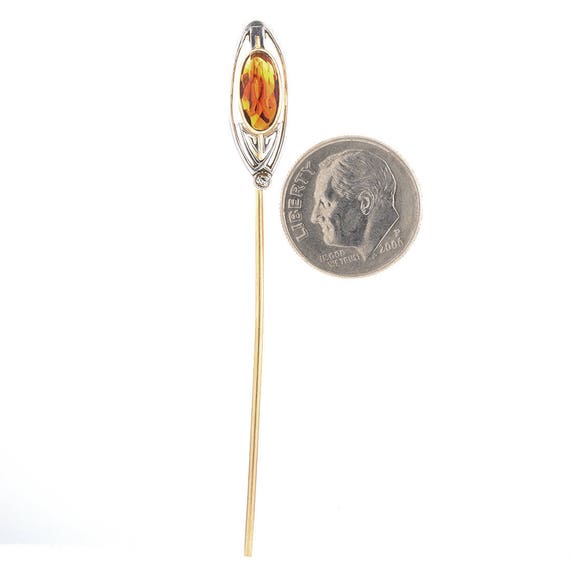 Antique vintage Citrine stick pin/stickpin/lapel … - image 7