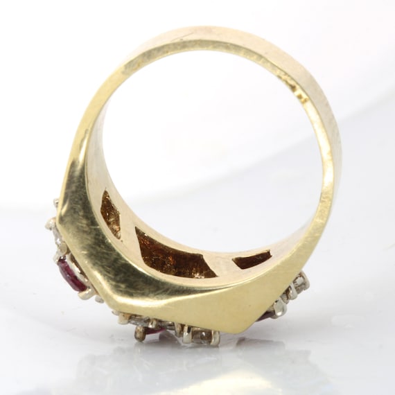 Vintage diamonds, Rubies ring/statement cocktail … - image 5