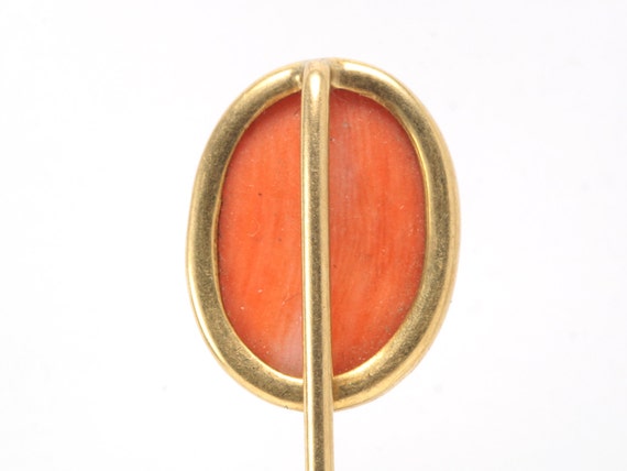 Antique vintage angel skin Coral stick pin/stickp… - image 3